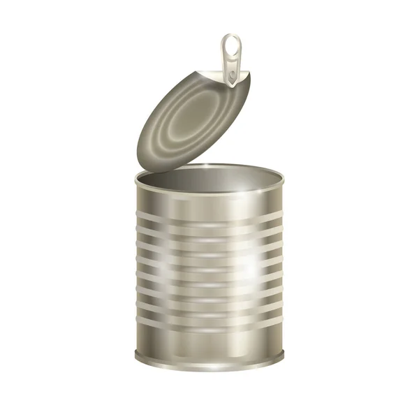 Metal can vector icon.Realistic vector icon isolated on white background metal can. — Stock Illustration Metal can vector icon.Realistic vector icon isolated on white background metal can. Stock Vector