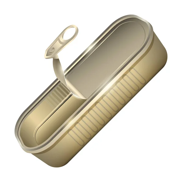 Metal can vector icon.Realistic vector icon isolated on white background metal can. — Stock Illustration Metal can vector icon.Realistic vector icon isolated on white background metal can. Stock Illustration