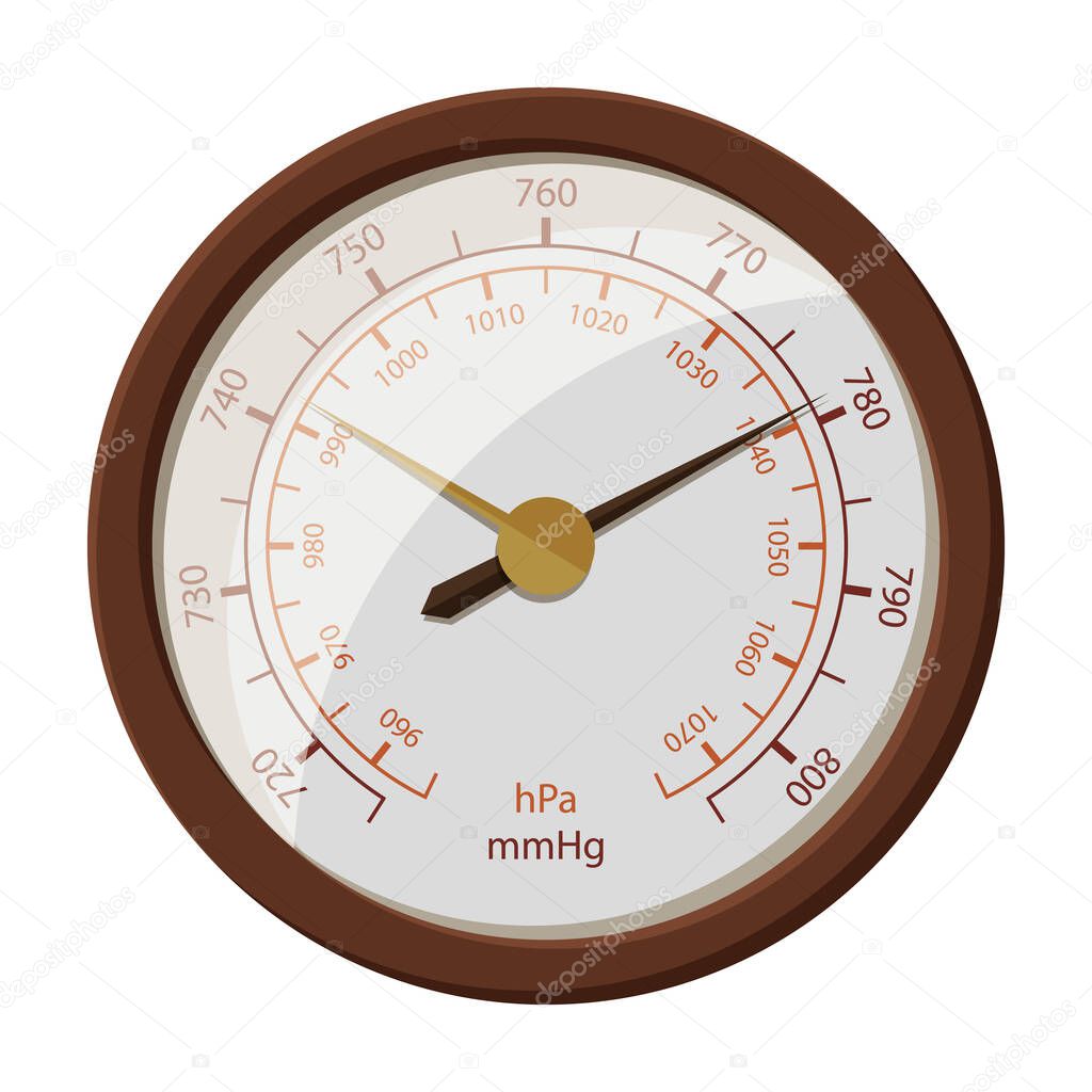 Barometer vector icon.Cartoon vector icon isolated on white background barometer .