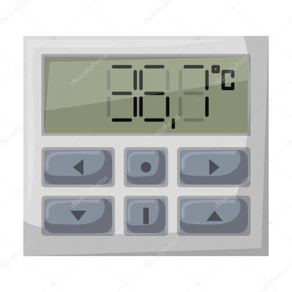 Display of thermometer vector icon.Cartoon vector icon isolated on white background display of thermometer .