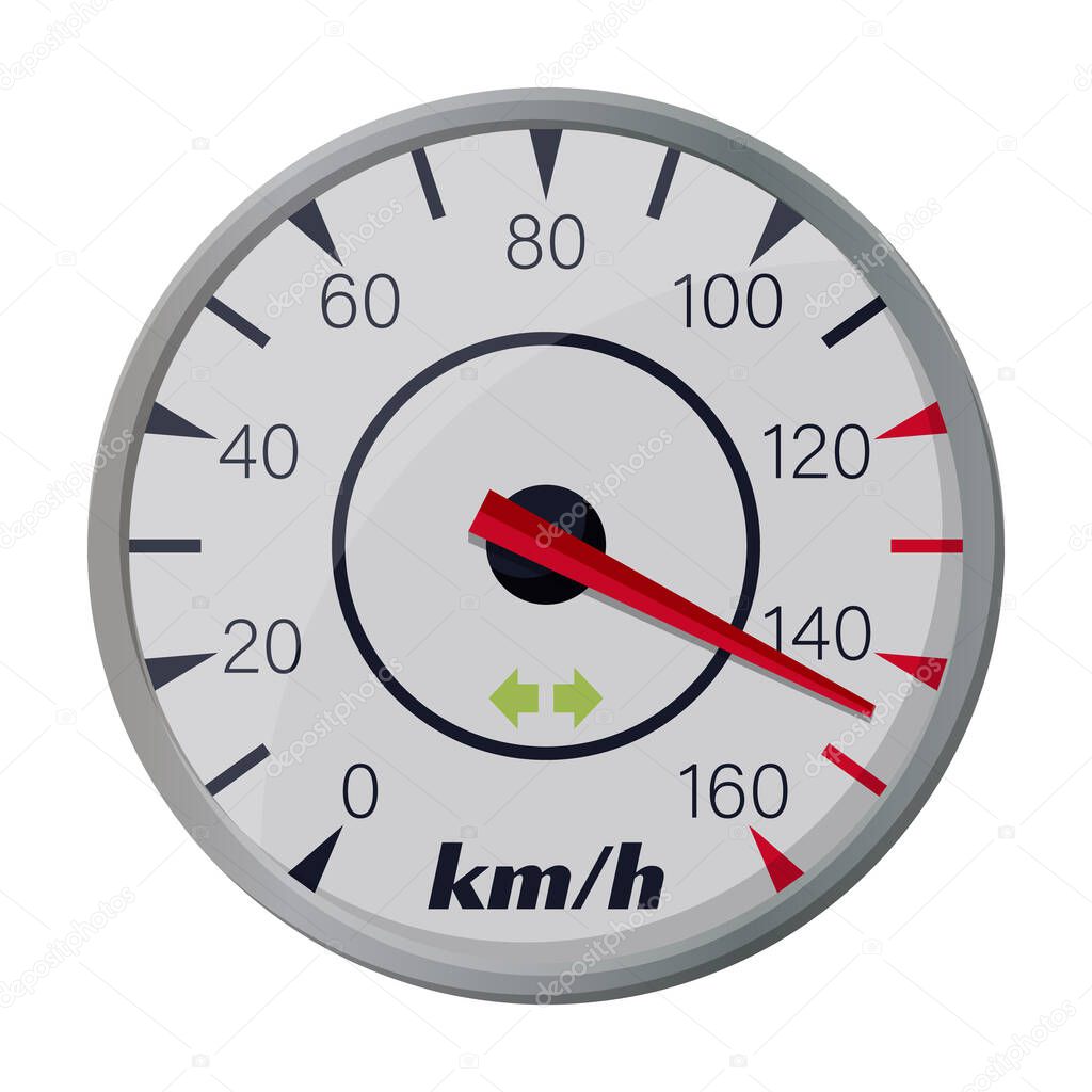 Speedometer vector icon.Cartoon vector icon isolated on white background speedometer .