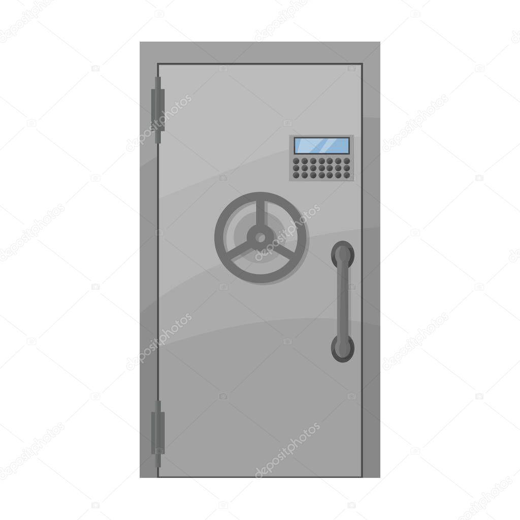 Safe door vector icon.Cartoon vector logo isolated on white background safe door.