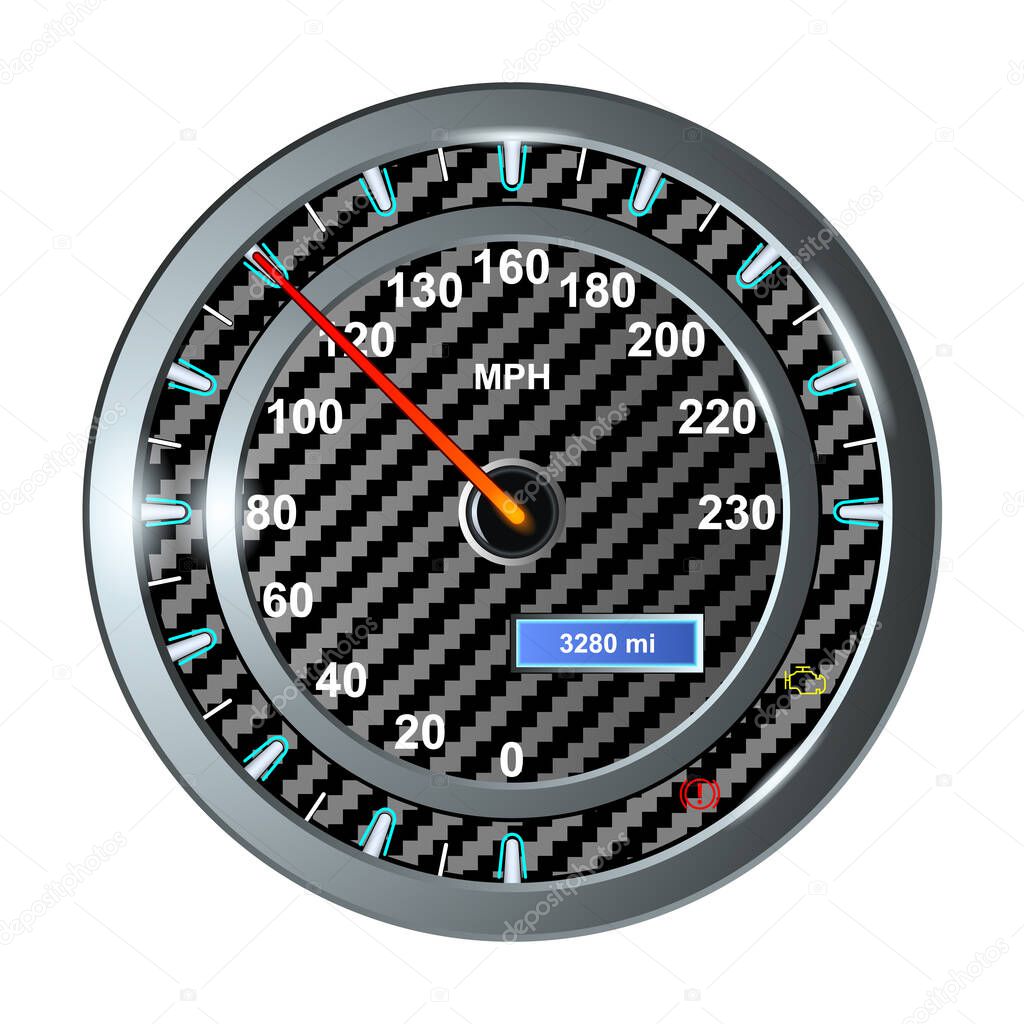 Speedometer vector icon.Realistic vector icon isolated on white background speed .