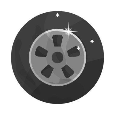 Vector illustration of car and wheel sign. Set of car and tire stock vector illustration.