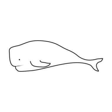 Balina sperm vektör simgesi. Beyaz arka planda izole edilmiş vektör simgesi..