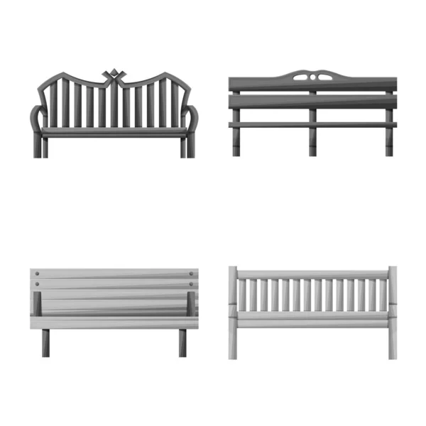 Isolated object of street and outdoor icon. Set of street and seat stock symbol for web. — 图库矢量图片