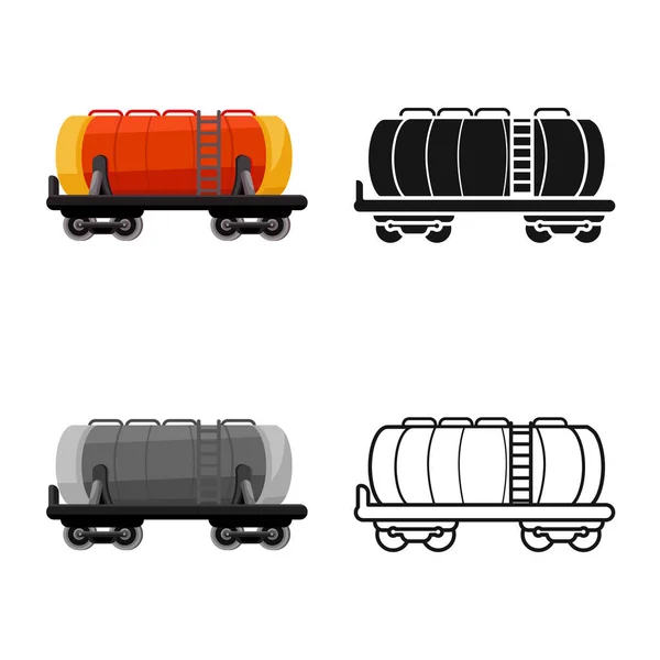 Векторная иллюстрация вагона и символа цистерны. Веб-элемент векторной иллюстрации вагона и резервуара . — стоковый вектор