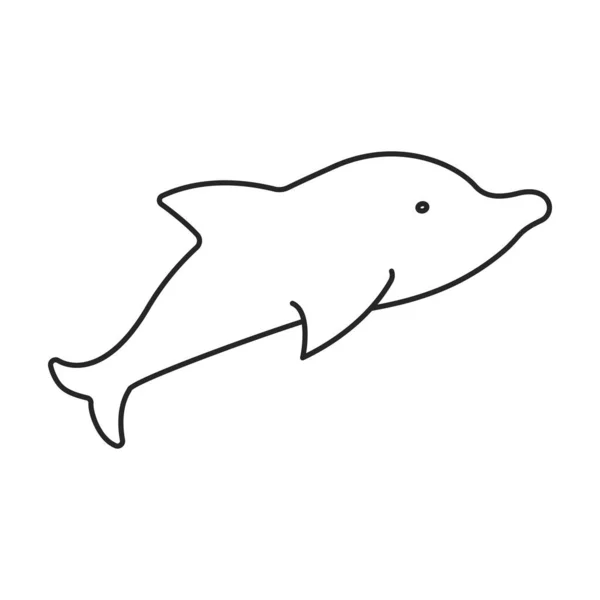 Whale orca vector icon.Outline vector icon isolated on white background whale orca. — Stock Vector