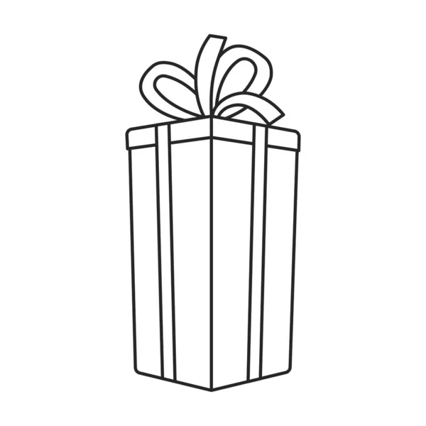 Confezione regalo vettoriale icon.Outline icona vettoriale isolata su scatola regalo sfondo bianco. — Vettoriale Stock