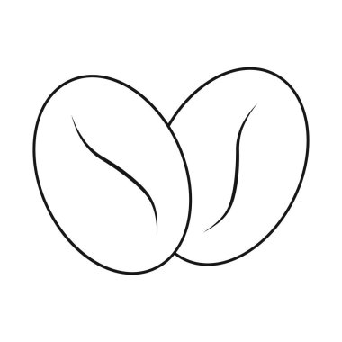 Kahve ve fasulye logosunun vektör tasarımı. Stok için kahve ve tohum vektör simgesi kümesi.