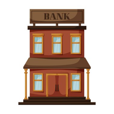 Batı yakası vektör simgesi. Batı tarafındaki beyaz arkaplan bankasında karikatür vektör simgesi izole edildi..