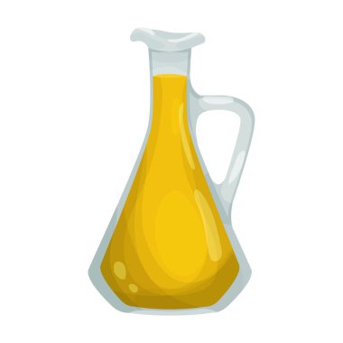 Dekanter yağ vektör simgesi. Çizgi film vektör simgesi beyaz arkaplan yağ sürahisinde izole edildi .