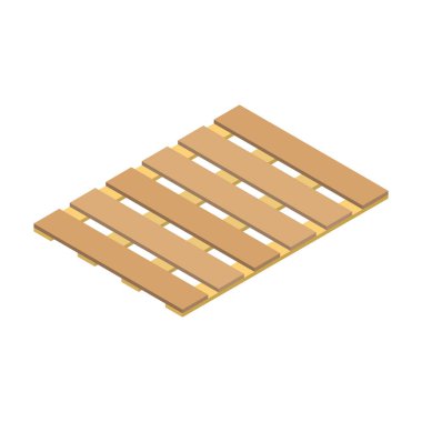 Palet ahşap vektör simgesi. Beyaz arkaplan palet tahtasına izole edilmiş Isometric vektör simgesi.