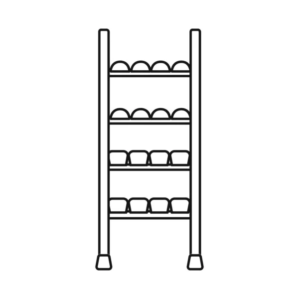 Isolated object of rack and bread symbol. Set of rack and furniture stock vector illustration. — Stock Vector