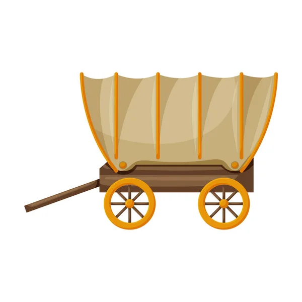 Carro del oeste, icono del vector salvaje. Icono del vector de la historieta aislado en el carro del fondo blanco del oeste, salvaje . — Vector de stock