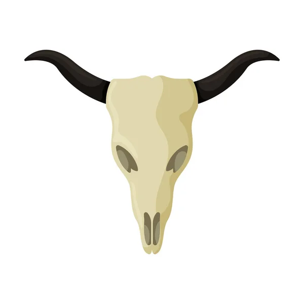 Cráneo de ícono de vector de toro. Icono de vector de dibujos animados aislado sobre fondo blanco Cráneo de toro . — Vector de stock