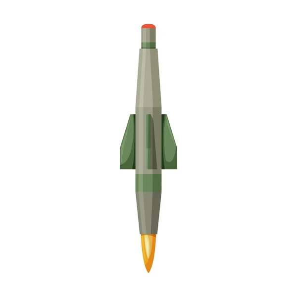 Icône vectorielle de missile balistique.Icône vectorielle de bande dessinée isolée sur fond blanc missile balistique . — Image vectorielle