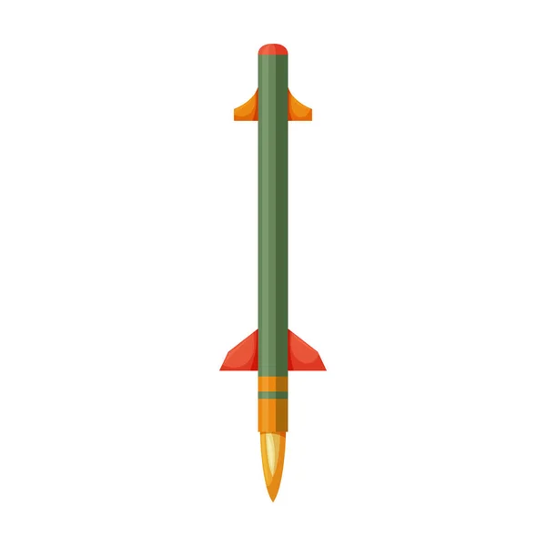Icona del vettore del fumetto isolato su sfondo bianco missile balistico . — Vettoriale Stock