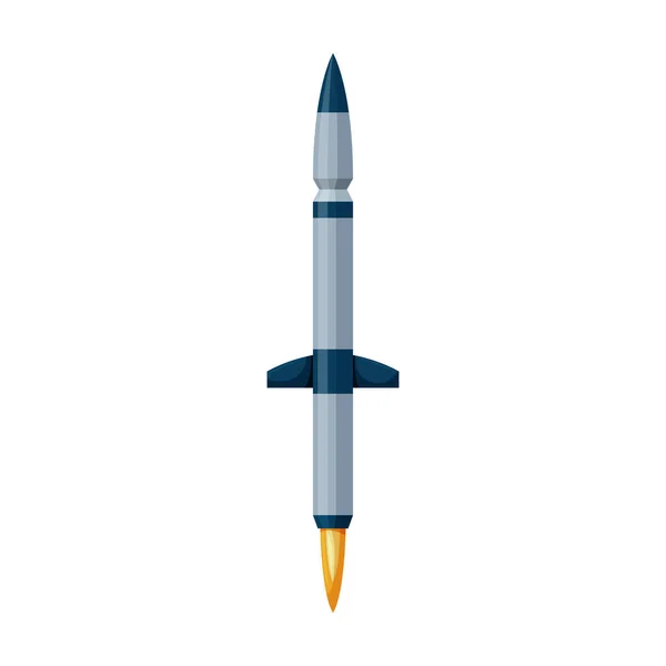 Icono del vector del misil balístico. Icono del vector de la historieta aislado en el misil balístico del fondo blanco . — Vector de stock