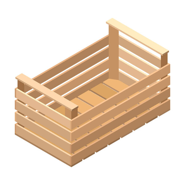 Значок вектора коробки фермы. Изометрическая векторная иконка на белом фоне
 .