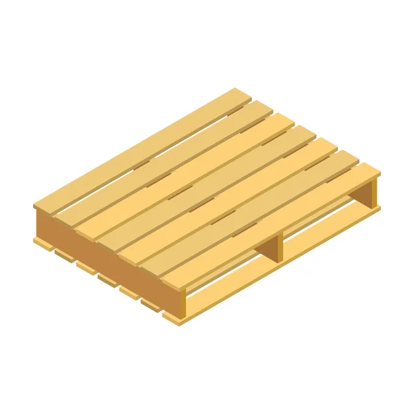 Pallet icona vettoriale in legno. Icona vettoriale isometrica isolata su pallet di legno bianco . — Vettoriale Stock