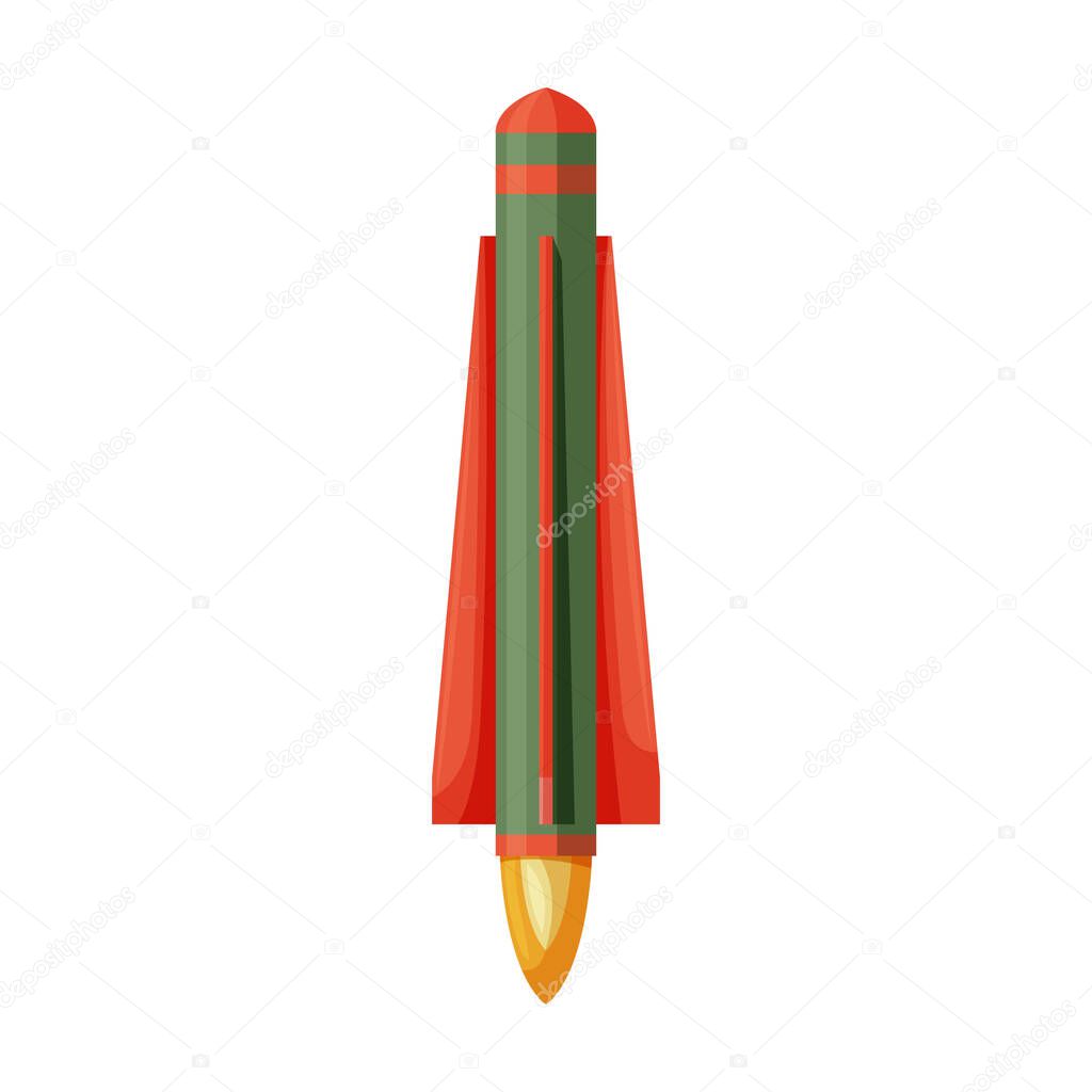 Ballistic missile vector icon.Cartoon vector icon isolated on white background ballistic missile.
