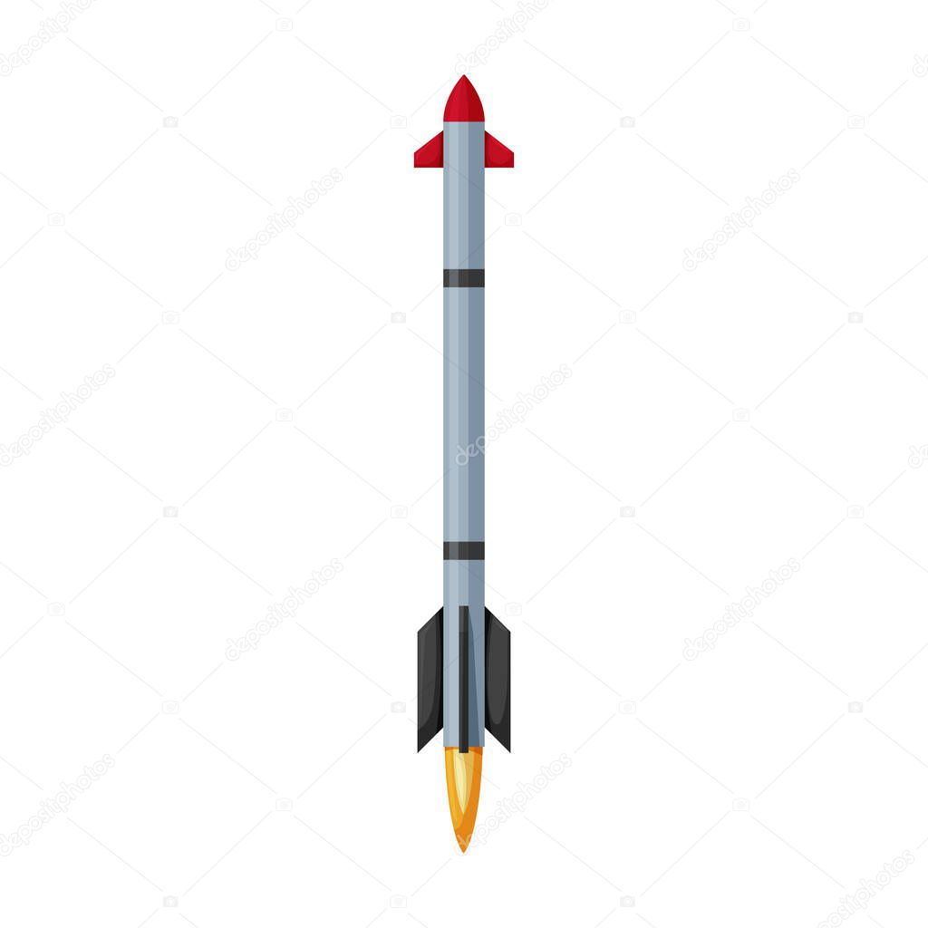 Ballistic missile vector icon.Cartoon vector icon isolated on white background ballistic missile.