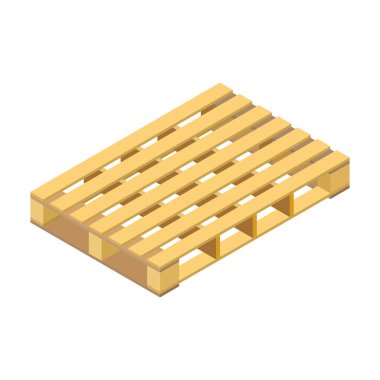 Palet ahşap vektör simgesi. Beyaz arkaplan palet tahtasına izole edilmiş Isometric vektör simgesi.