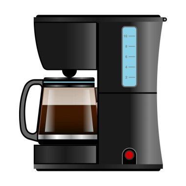 Kahve makinesi vektör simgesi. Beyaz arka plan kahve makinesinde izole edilmiş gerçekçi vektör simgesi. .