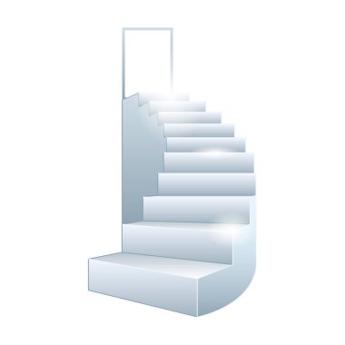 Merdiven vektör simgesi. Beyaz arkaplan merdiveninde izole edilmiş gerçekçi vektör simgesi. .