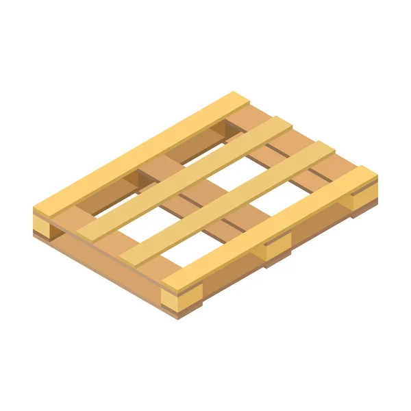 Ícone de vetor de madeira palete. Ícone vetorial isométrico isolado no fundo branco palete de madeira . —  Vetores de Stock