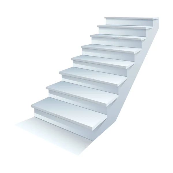 Merdiven vektör simgesi. Beyaz arkaplan merdiveninde izole edilmiş gerçekçi vektör simgesi. . — Stok Vektör