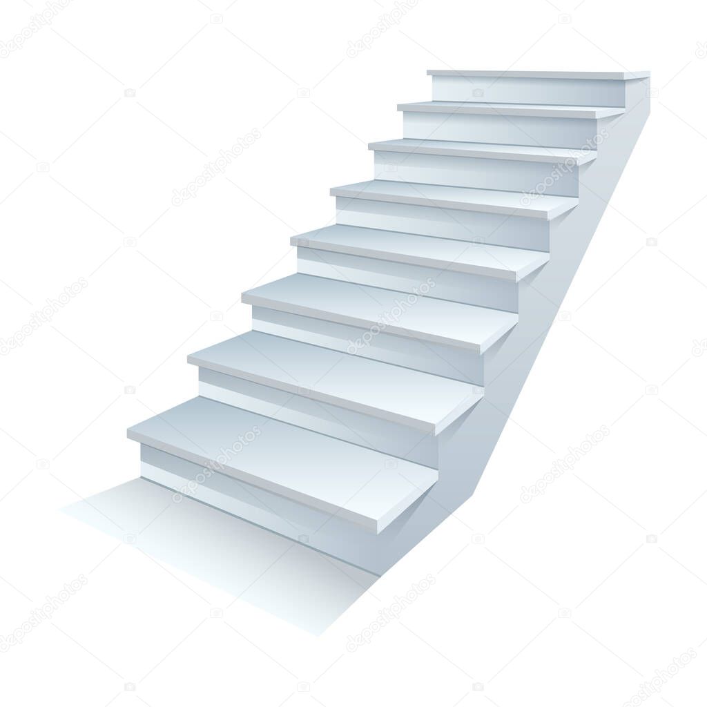 Stair vector icon.Realistic vector icon isolated on white background stair .