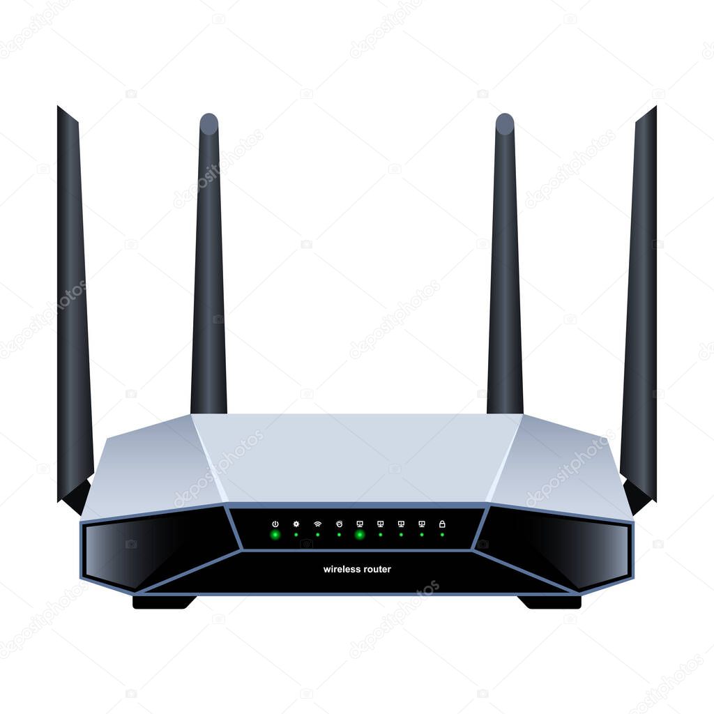 Router vector icon.Realistic vector logo isolated on white background router .