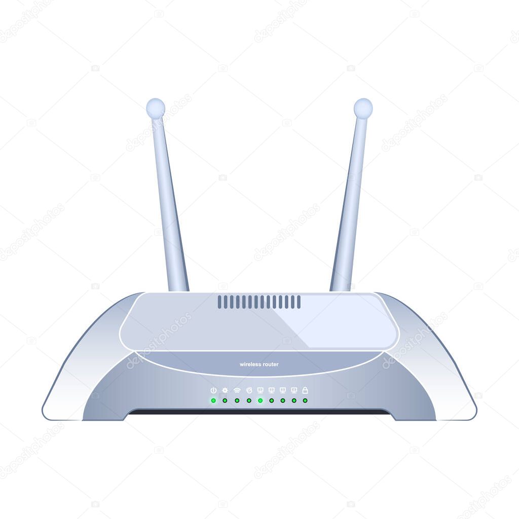 Router vector icon.Realistic vector logo isolated on white background router .