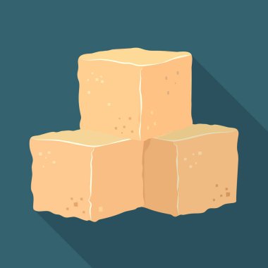 Kahverengi ve şeker logosunun vektör tasarımı. Depo için kahverengi ve küp vektör simgesinin web ögesi.