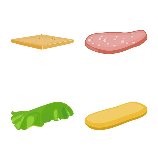 Ilustracja wektorowa logo kanapki i przekąski. Zestaw kanapki i fastfood symbol zapasów dla sieci web. — Wektor stockowy