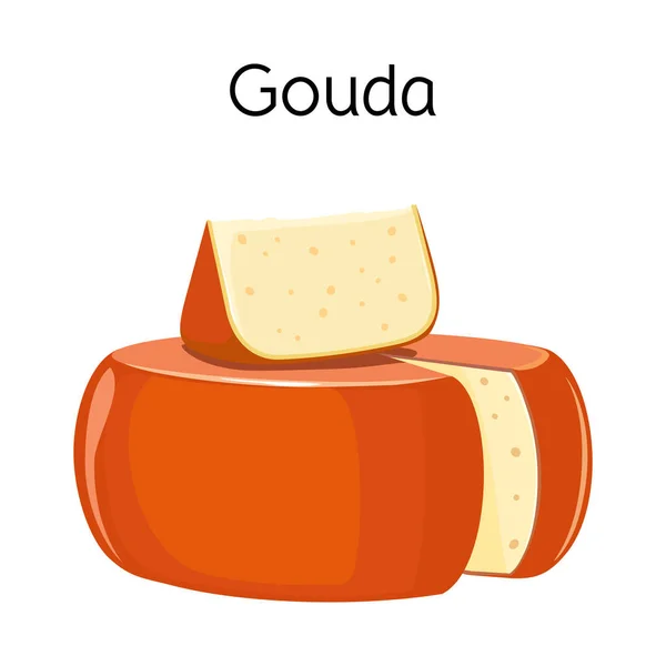 Sajt és gouda szimbólum vektoros illusztrációja. A sajt és a blokk vektor ikonja készleten. — Stock Vector