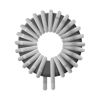 Bobin ve çelik sembolün vektör tasarımı. Bobin ve eğri stok vektör illüstrasyonunun grafiği.