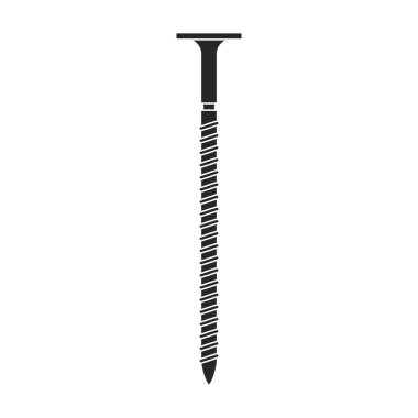 Metal vida vektör simgesi. Siyah vektör simgesi beyaz arkaplan metal vidasında izole edildi.