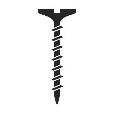 Metal çivi vektör simgesi. Siyah vektör simgesi beyaz arka plan metal çiviler üzerinde izole edilmiş..