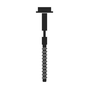 Metal cıvata vektör simgesi. Siyah vektör simgesi beyaz arkaplan metali üzerinde izole edilmiş..