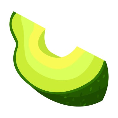 Avokado vektör simgesini dilimle. Çizgi film vektör simgesi beyaz arkaplan dilimi avokado üzerinde izole edildi.