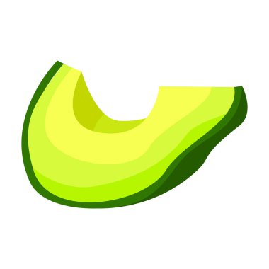 Avokado vektör simgesini dilimle. Çizgi film vektör simgesi beyaz arkaplan dilimi avokado üzerinde izole edildi.