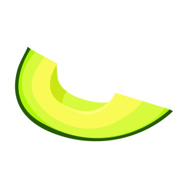 Avokado vektör simgesini dilimle. Çizgi film vektör simgesi beyaz arkaplan dilimi avokado üzerinde izole edildi.