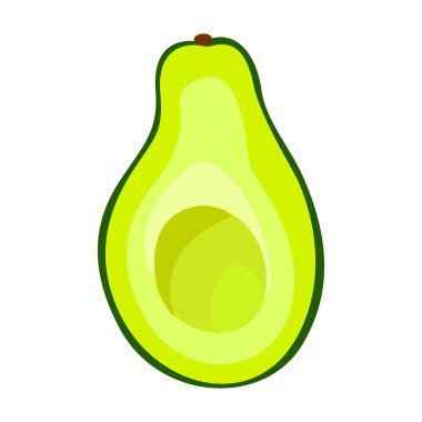 Yarım avokado vektör simgesi. Çizgi film vektör simgesi beyaz zemin üzerinde izole edildi. Yarım avokado.