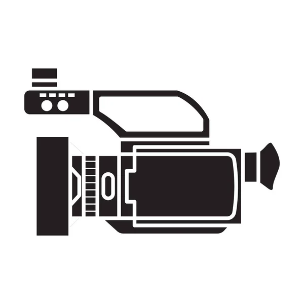 Video camera vector icon.Black vector icon isolated on white background video camera. — Stock Vector