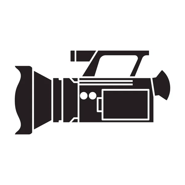 Εικονίδιο διάνυσμα κάμερας βίντεο Μαύρο διανυσματικό εικονίδιο που απομονώνεται σε λευκή βιντεοκάμερα φόντου. — Διανυσματικό Αρχείο