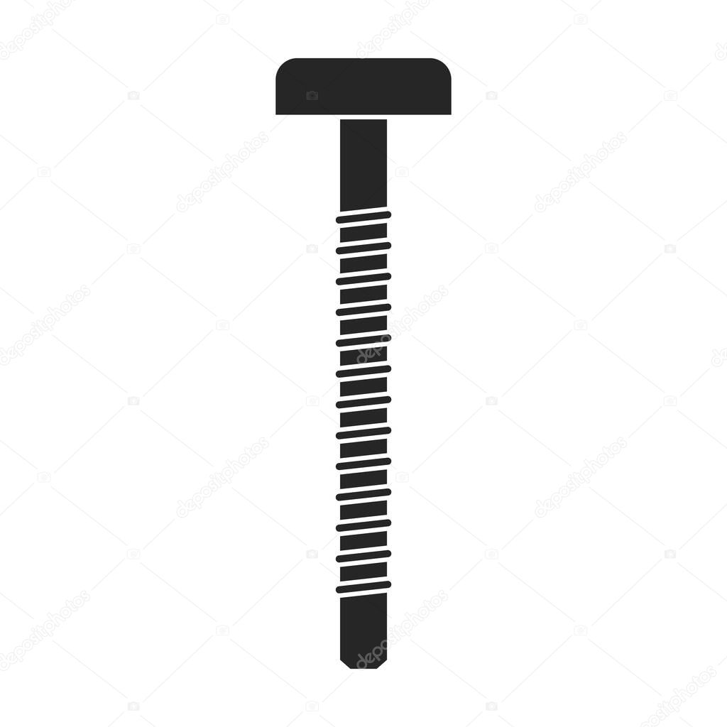 Metal bolt vector icon.Black vector logo isolated on white background metal bolt.