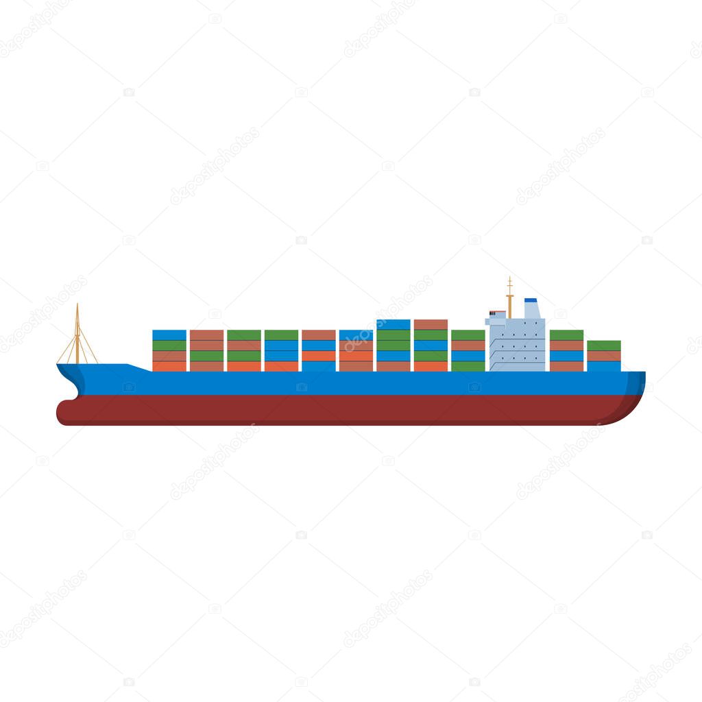 Barge vector icon.Cartoon vector icon isolated on white background barge.